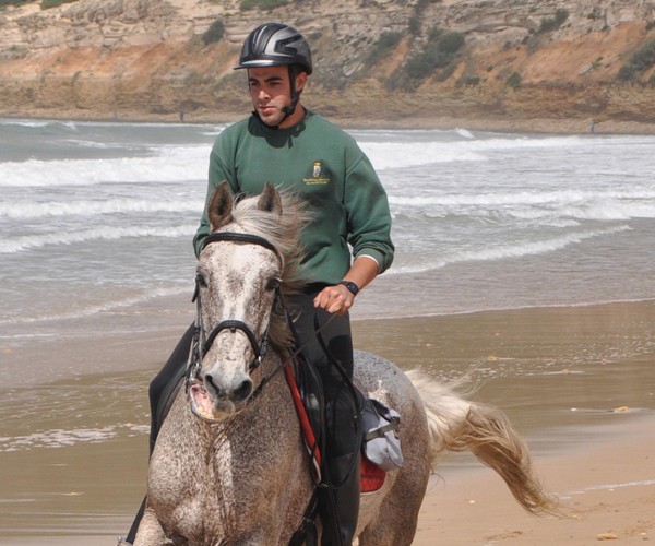 Chulo ridden by Roberto on Barbate beach Image